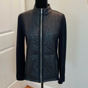 CHICOS medium mixed material jacket EUC!